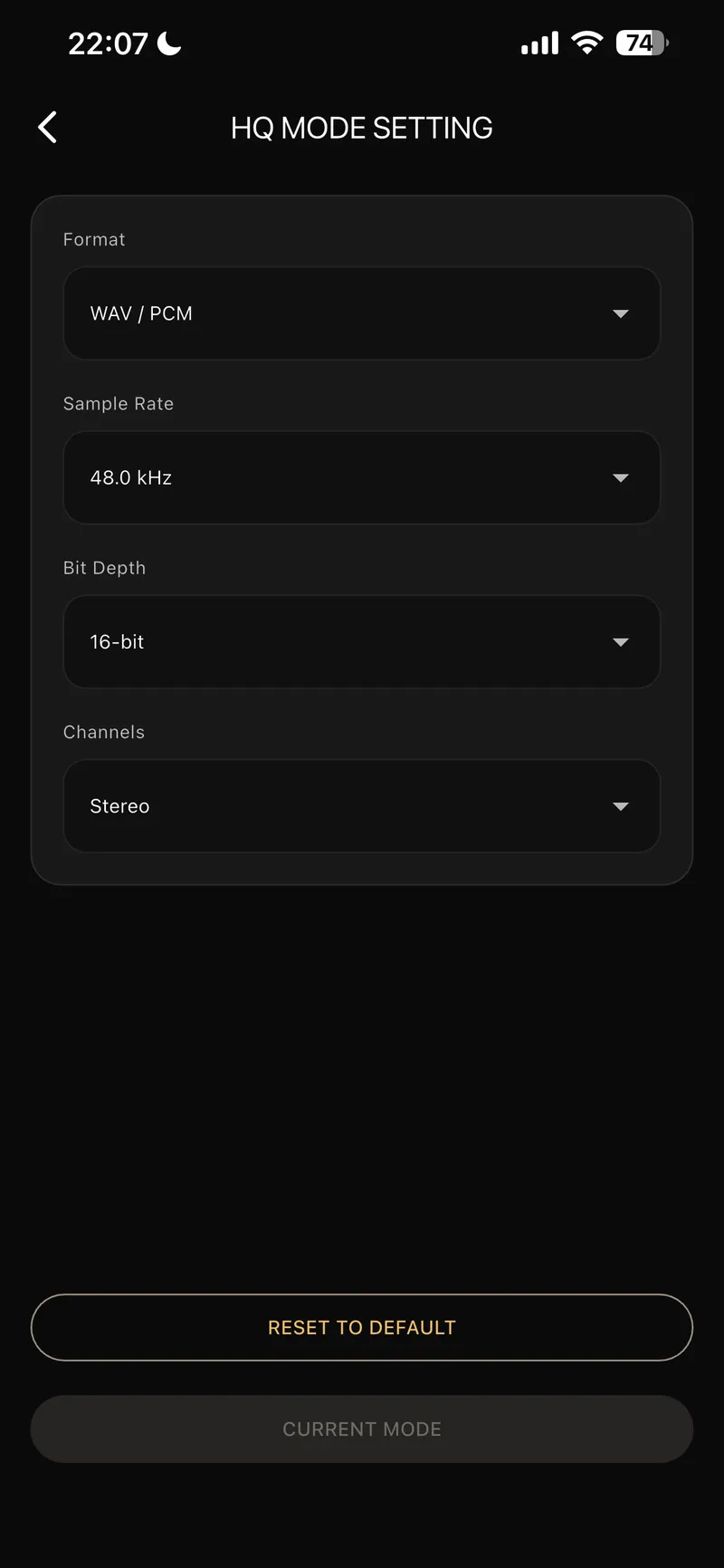 PCMIC-1000 HQ Settings